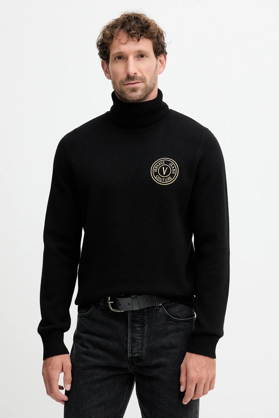 Versace Jeans Couture pulover de lână grosime medie negru 79GAFM14.CMH81