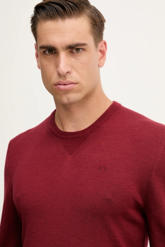 Armani Exchange gyapjú pulóver burgundia 8NZM3A.ZM8AZ.