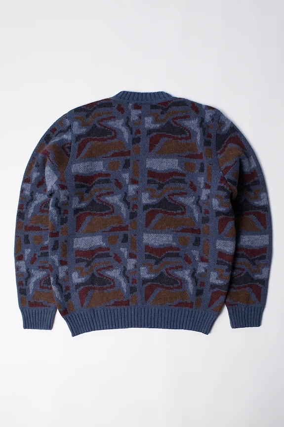 by Parra sweter z domieszką wełny Repeat ftp booster knitted 54335 niebieski AW25