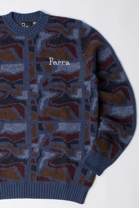 Odzież by Parra sweter z domieszką wełny Repeat ftp booster knitted 54335 niebieski