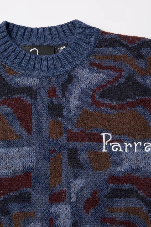 by Parra sweter z domieszką wełny Repeat ftp booster knitted niebieski 54335