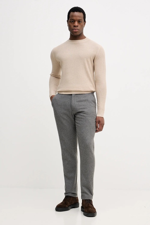 Sisley sweter z domieszką wełny 1041S104H beżowy AW25
