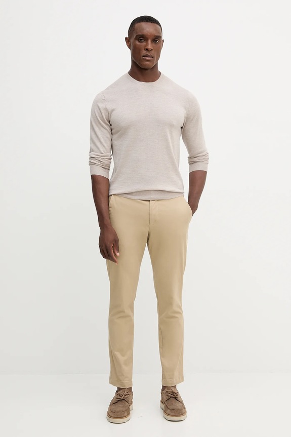 Hackett London pulover de lână HM7000006 bej AW25