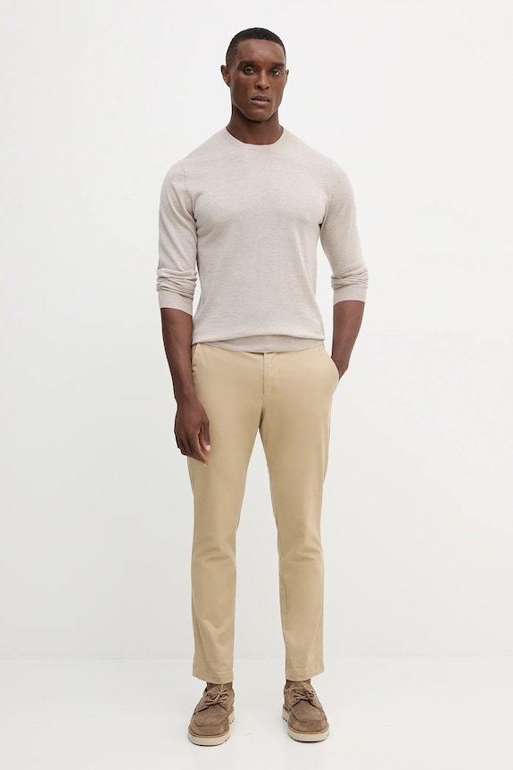Hackett London pulover de lână HM7000006 bej AW25