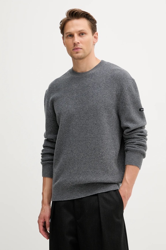 Μάλλινο πουλόβερ A.P.C. pull thomas μαλλί γκρί WVBCZ.H23434