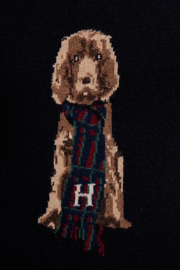 Vuneni pulover Hackett London HM7000051 mornarsko plava