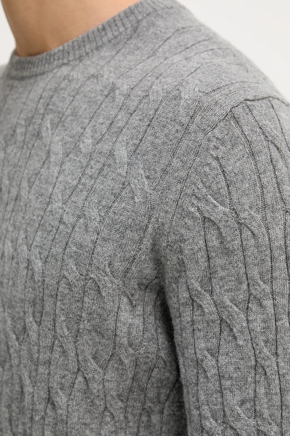 Μάλλινο πουλόβερ Hackett London HM7000079 γκρί