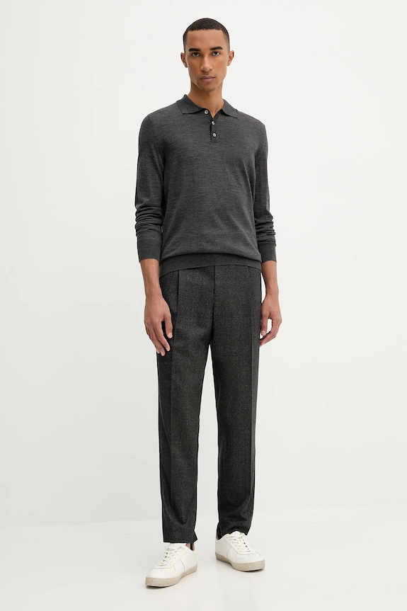Vlněný svetr BARENA VENEZIA Knitwear Pevaron KNU4100.429 šedá AW25