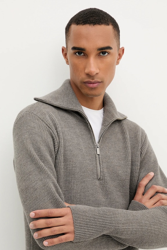 Μάλλινο πουλόβερ BARENA VENEZIA Knitwear Batigia γκρί KNU5289.305