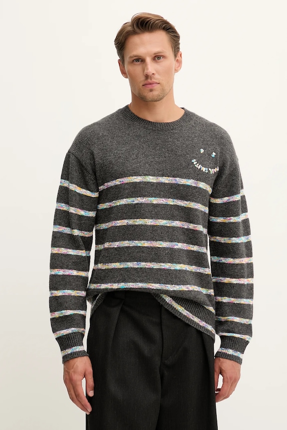 Μάλλινη μπλουζα PS Paul Smith στρογγυλό γκρί M2R.507Z.T22516