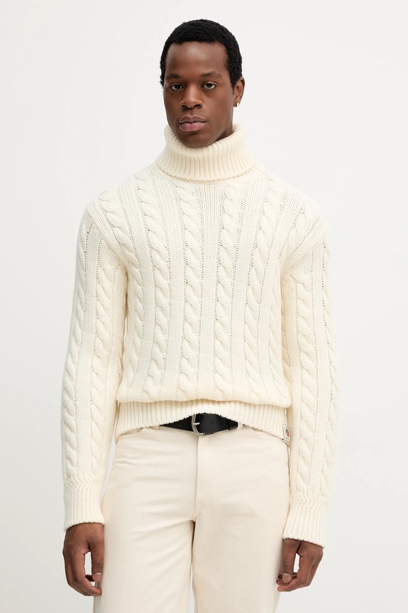 Vuneni pulover Bally bez uzorka bež MKN087