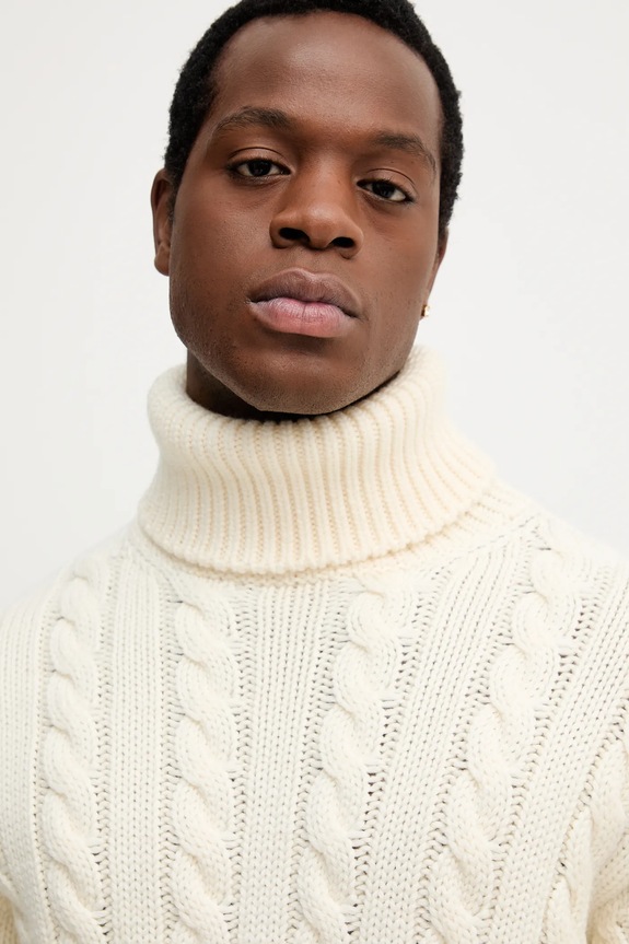 Vuneni pulover Bally bež MKN087