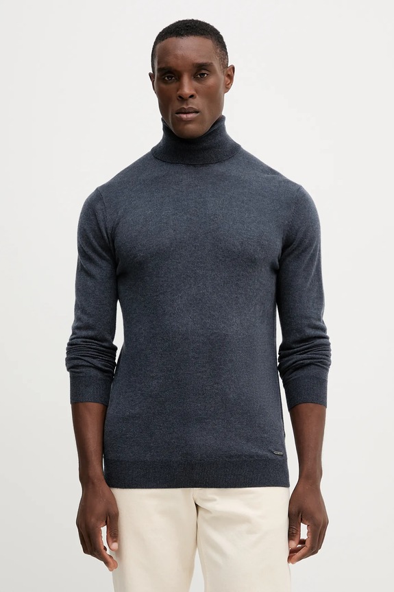 Guess sweter z dodatkiem wełny JIM golf szary M5BR09.Z0432