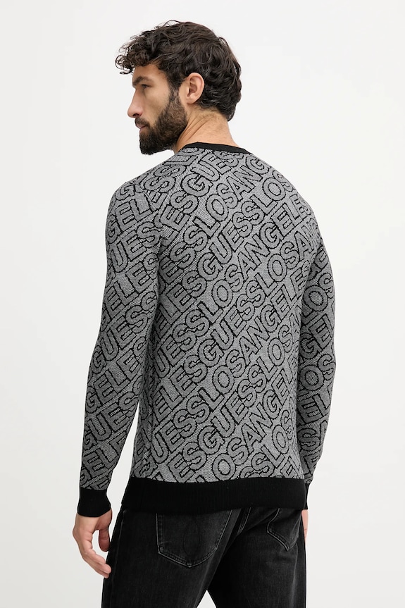 Odzież Guess sweter z domieszką jedwabiu JARROD M5BR11.Z0442 szary