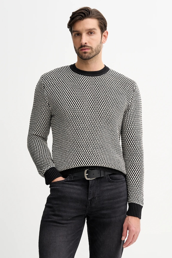 Guess sweter bawełniany JOSEPH wzorzyste zielony M5BR23.Z0491