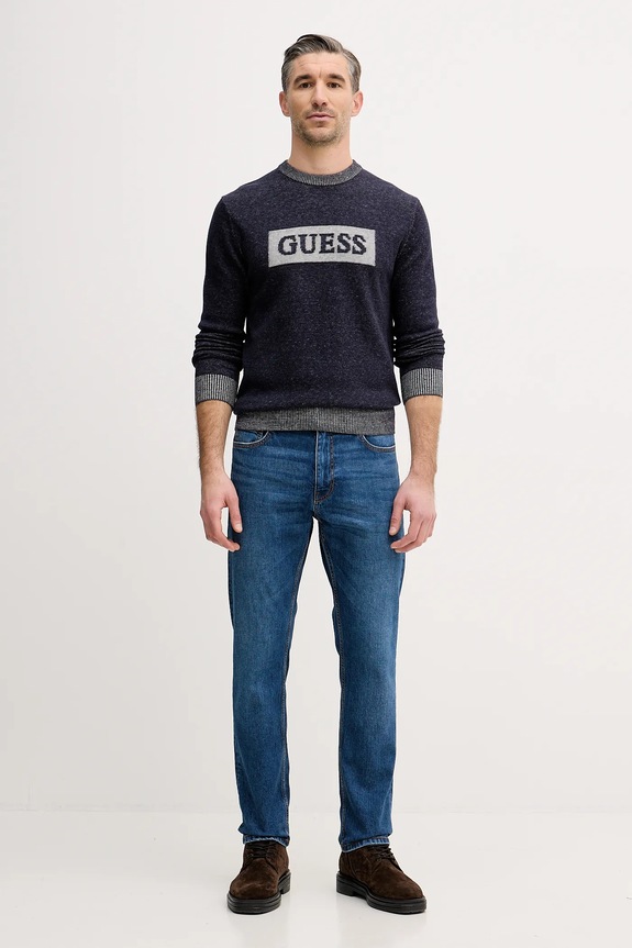 Guess sweter z dodatkiem wełny JACK M5BR28.Z0531 granatowy AW25
