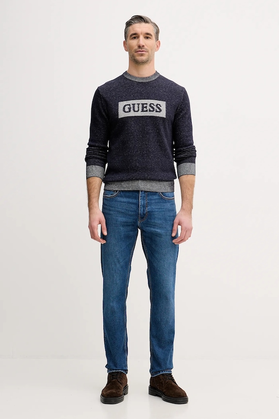Guess sweter z dodatkiem wełny JACK M5BR28.Z0531 granatowy AW25