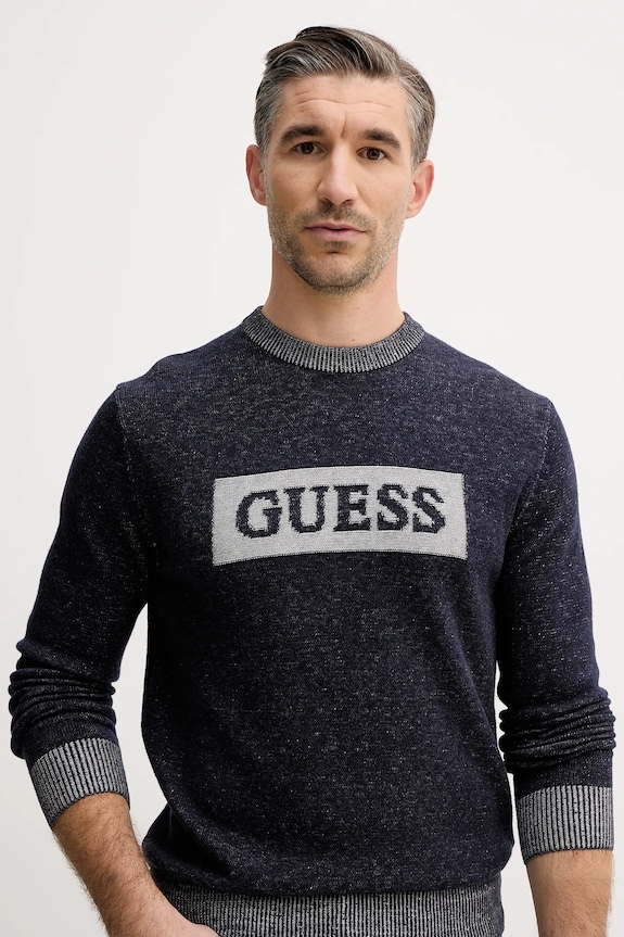 Guess sweter z dodatkiem wełny JACK granatowy M5BR28.Z0531