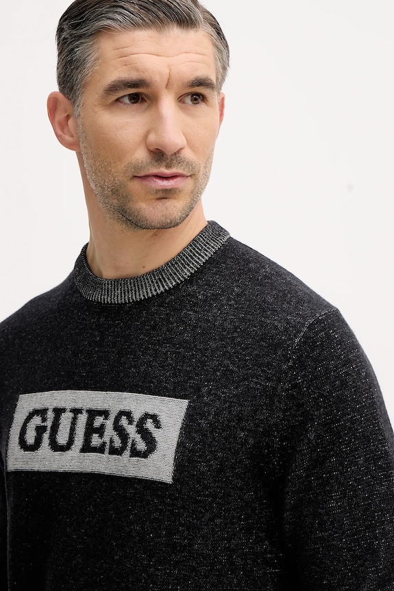 Guess sweter z dodatkiem wełny JACK czarny M5BR28.Z0531