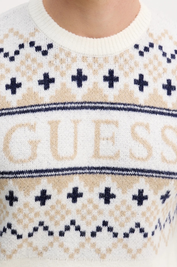 Свитер с примесью шерсти Guess бежевый M5BR61.Z4142