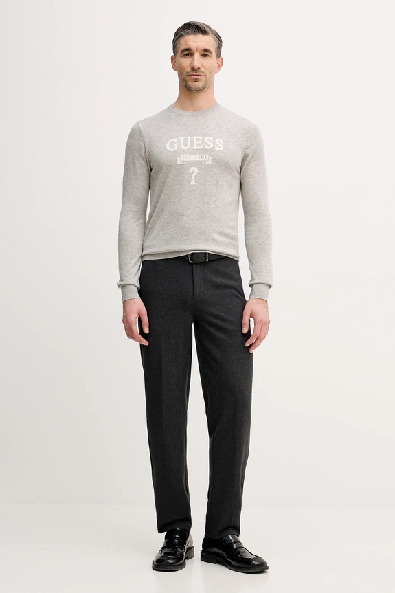 Guess sweter z domieszką jedwabiu HAMMOND M5YR00.Z0122 szary AW25