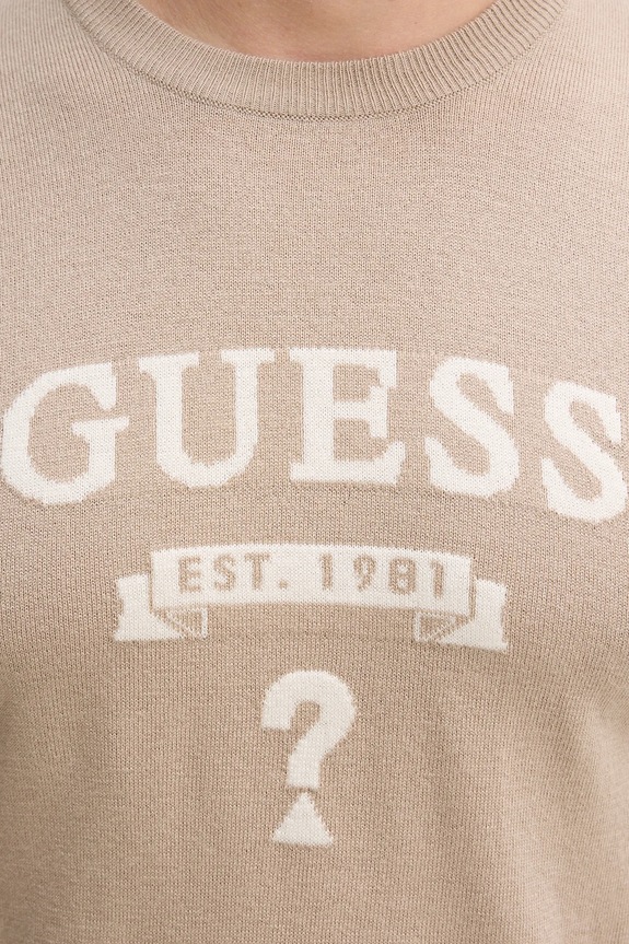Guess sweter z domieszką jedwabiu HAMMOND M5YR00.Z0122 beżowy