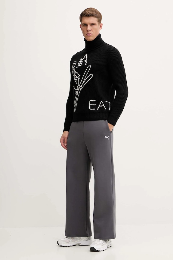Sveter s prímesou vlny EA7 Emporio Armani AF19328.7M000502 čierna AW25