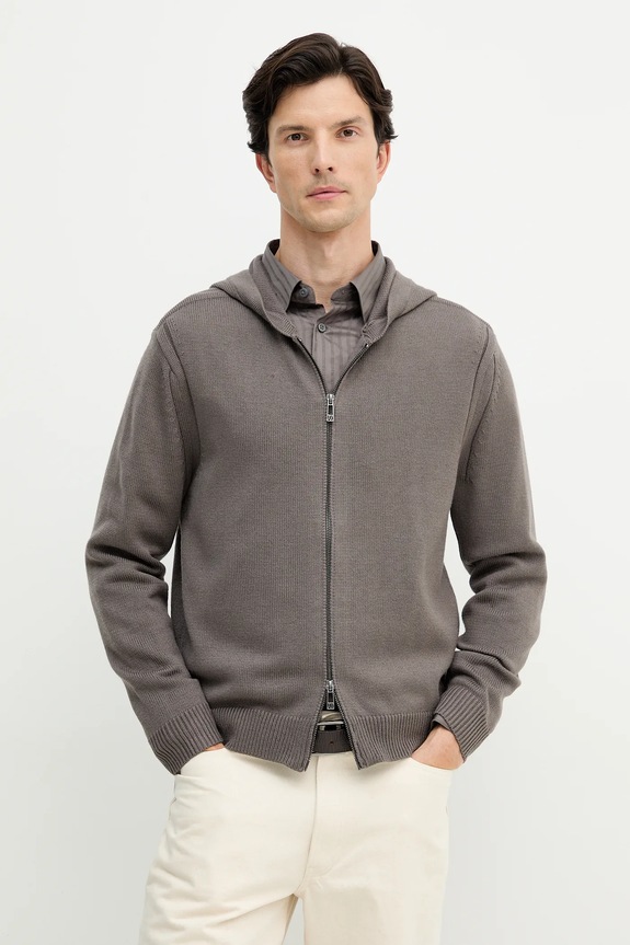 Armani Exchange sweter z dodatkiem wełny okrągły szary XM000905.AF14008