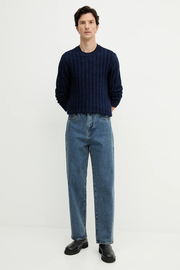 Armani Exchange sweter z dodatkiem wełny XM001321.AF11965 granatowy AW25