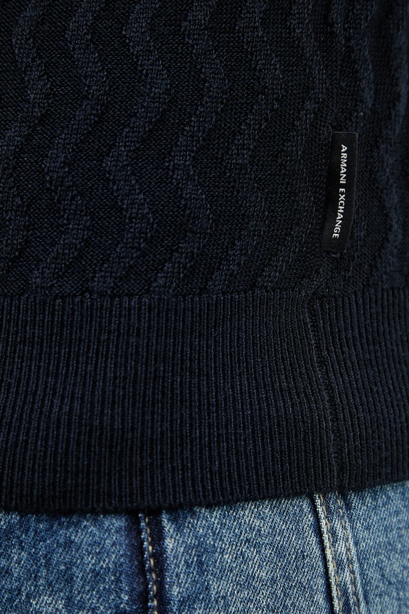 Armani Exchange sweter z dodatkiem wełny XM001560.AF11982 granatowy