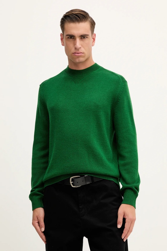 Armani Exchange sweter z domieszką wełny okrągły zielony XM001916.AF14008