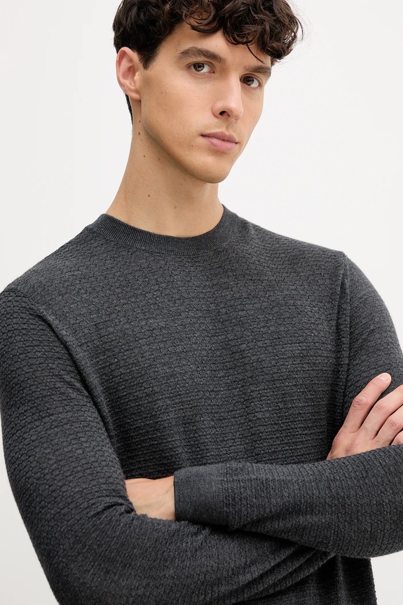 Vlnený sveter Emporio Armani sivá EM002196.AF13851