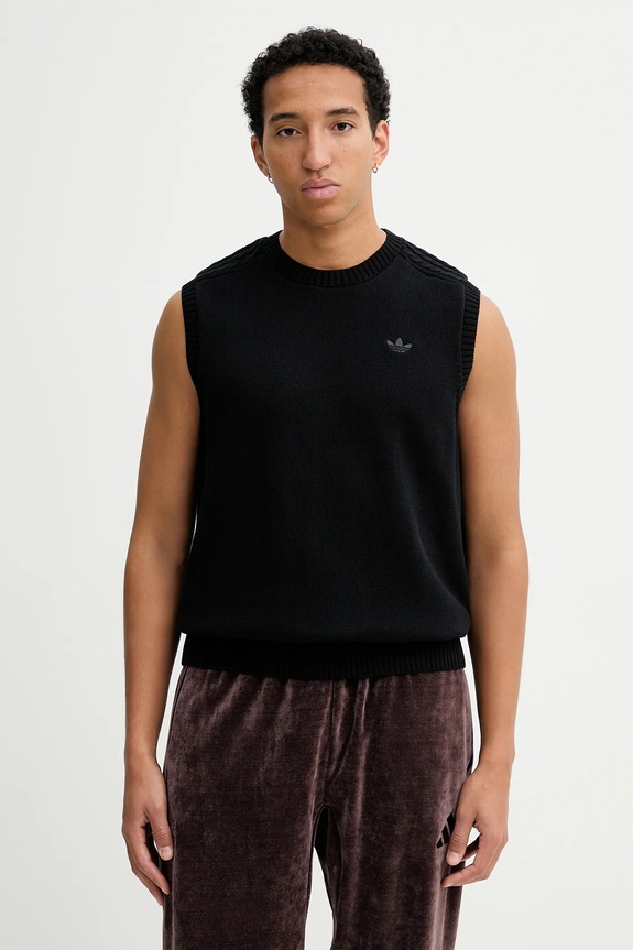 Безрукавка adidas Originals P Ess Knit Vest хлопок чёрный JY2651
