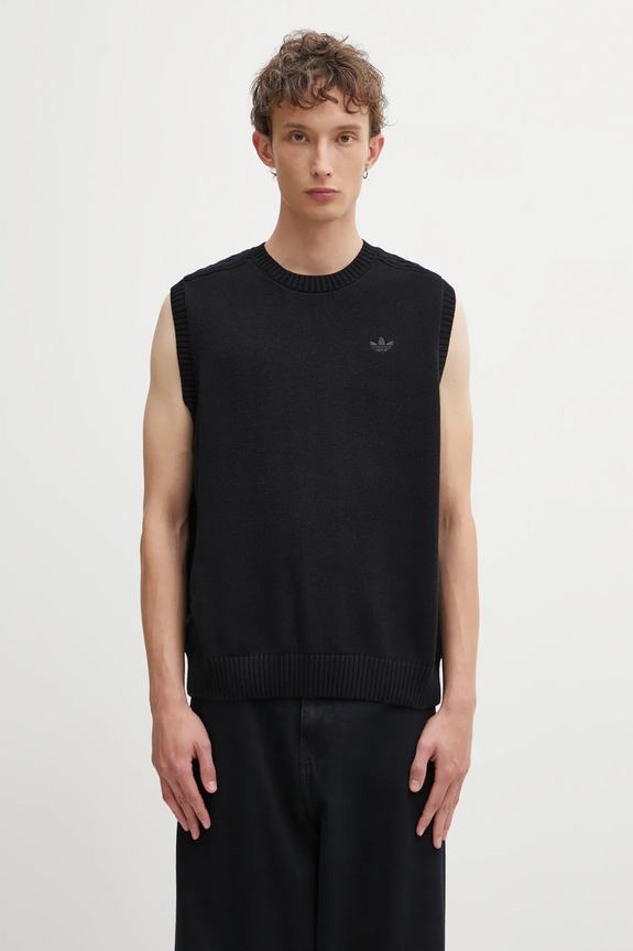 Γιλέκο adidas Originals P Ess Knit Vest απλό μαύρο JY2651