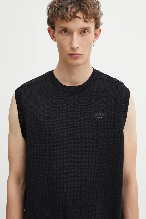 Γιλέκο adidas Originals P Ess Knit Vest μαύρο JY2651