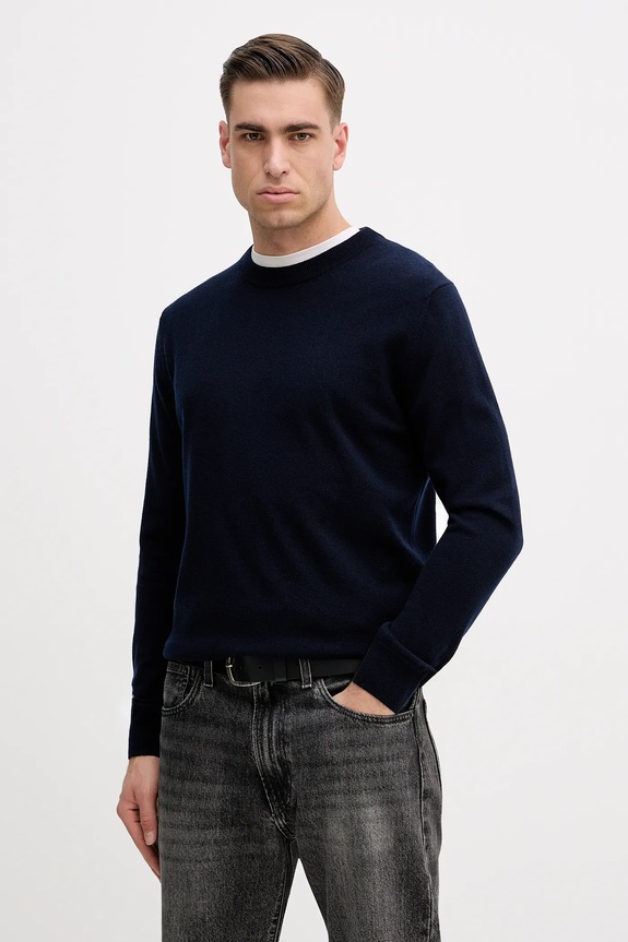 Paul Smith sweter kaszmirowy okrągły granatowy M1R.278Y.N02497