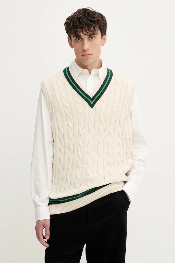 Abercrombie & Fitch gilè in cotone scollo a V beige KI120.5140.150