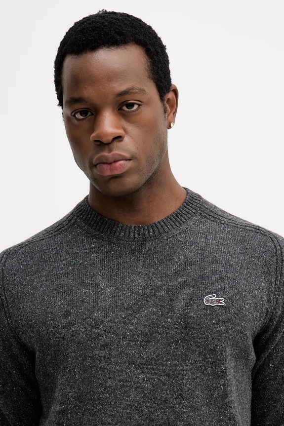 Lacoste pulóver gyapjúkeverékből szürke AH5173
