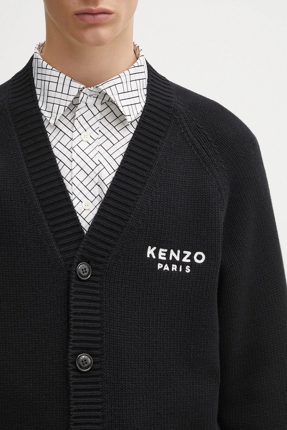 Ζακέτα από μίγμα μαλλιού Kenzo μαύρο FF65CA7443LA