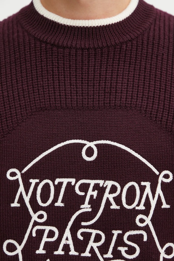 Drôle de Monsieur maglione in lana La Maille Slogan I.PO184.WO007 violetto