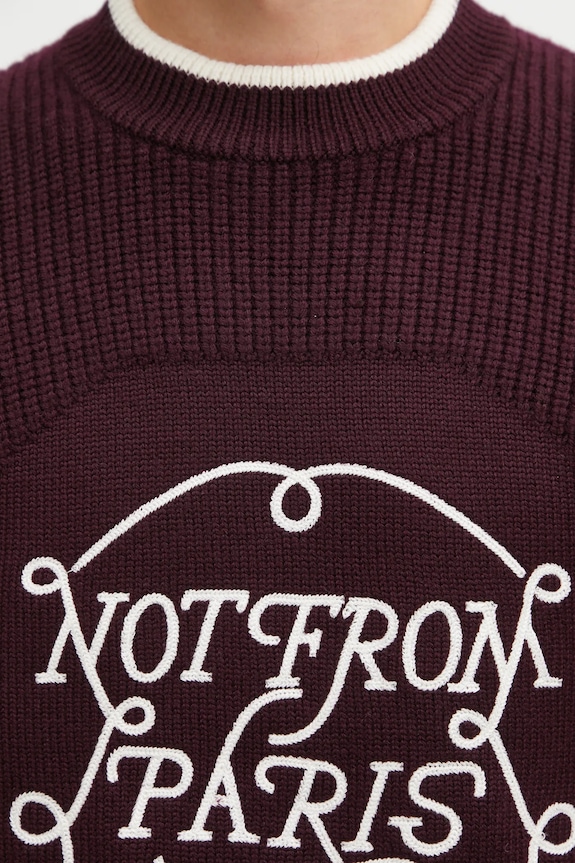 Drôle de Monsieur maglione in lana La Maille Slogan I.PO184.WO007 violetto
