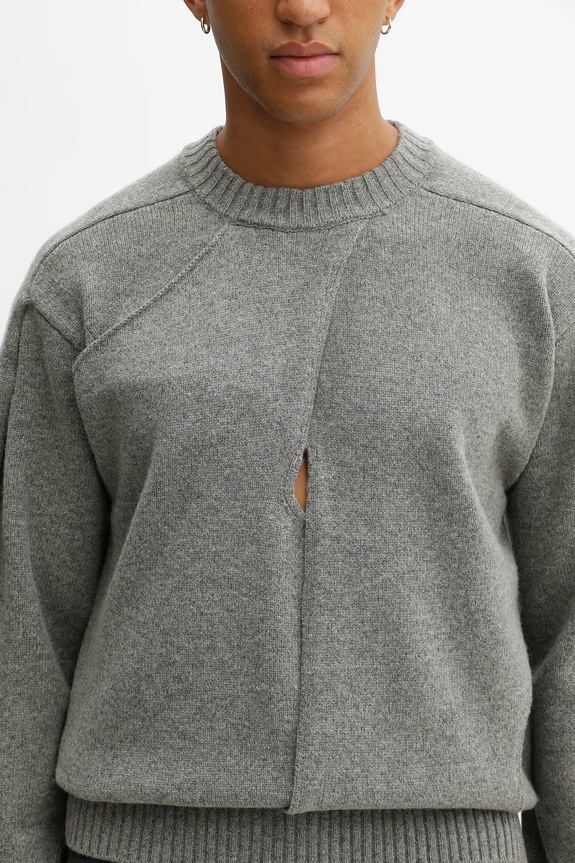 Axel Arigato maglione con lana Stitch paneled grigio A3401001