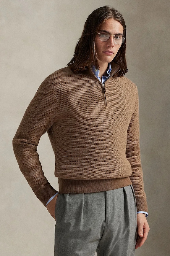 Вовняний светр Polo Ralph Lauren вовна зелений 710948865