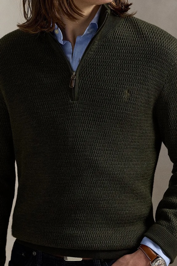 Шерстяной свитер Polo Ralph Lauren зелёный 710948865