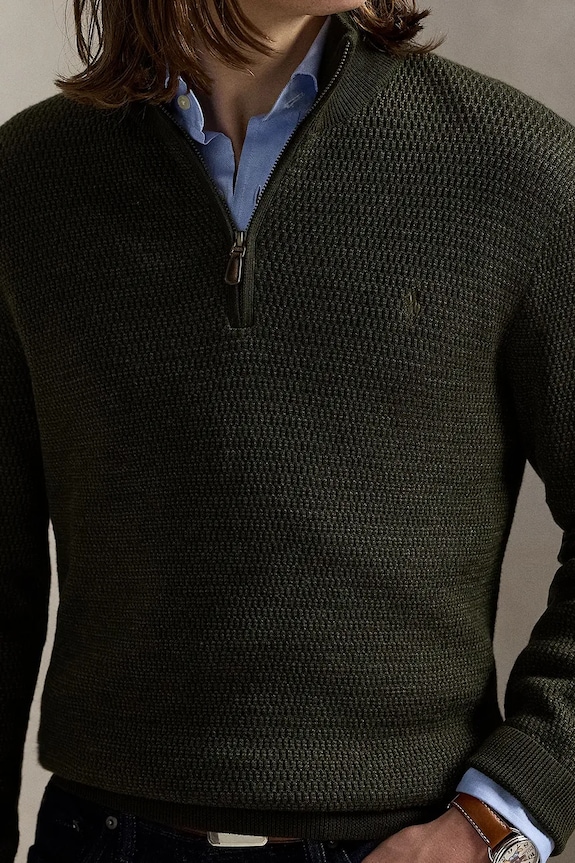 Шерстяной свитер Polo Ralph Lauren зелёный 710948865