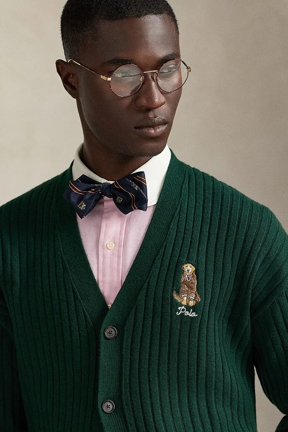 Polo Ralph Lauren cardigan in lana verde 710979094