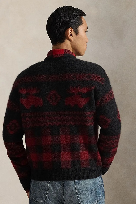 Kardigan s prímesou vlny Polo Ralph Lauren 710982260 burgundské AW25