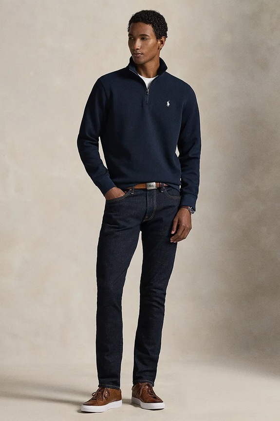 Дрехи Polo Ralph Lauren пуловер от памук мъжки 710P06234 тъмносин
