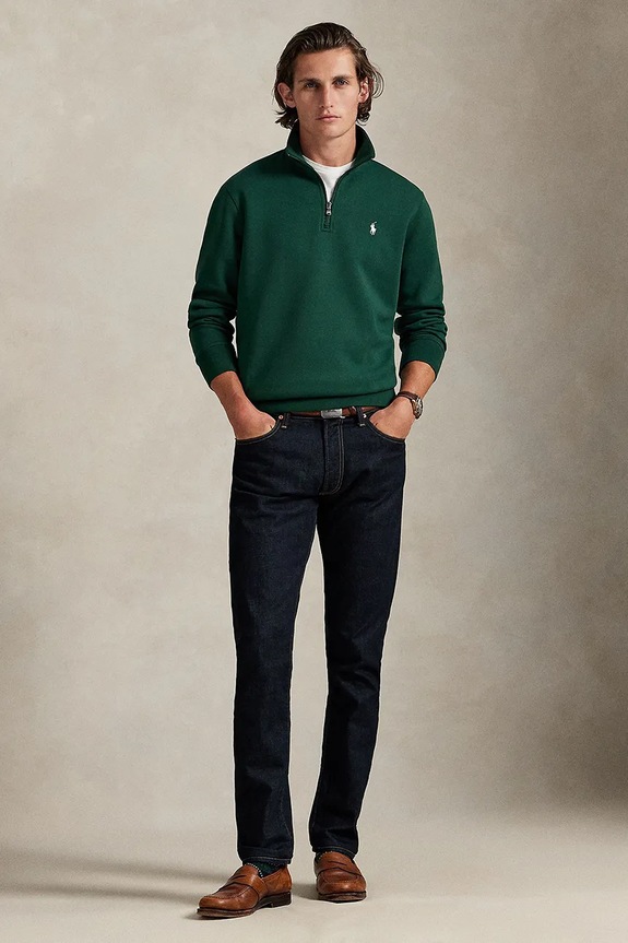 Oblečenie Polo Ralph Lauren sveter s bavlnou pánsky 710P06234 zelená