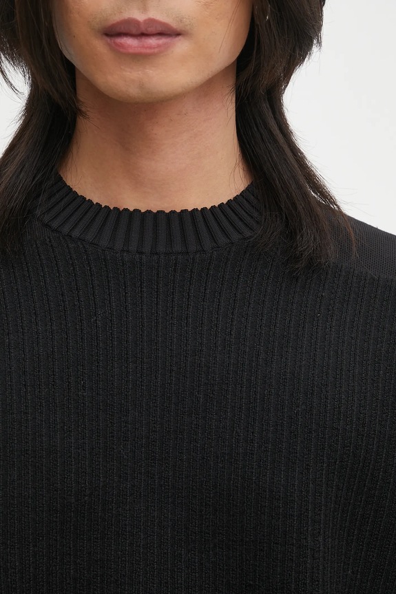 Vlněný svetr Y-3 Padded Knit Crew černá KD2555